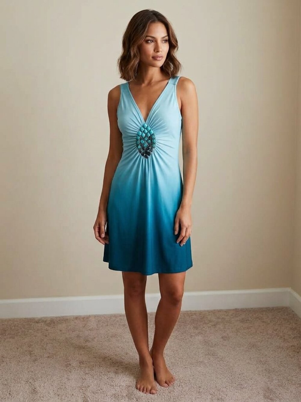VENUS  Turquoise Dress- Size Small Sleeveless